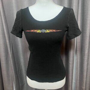 Womans Harley Davidson ribbed t-shirt Sz M vintage